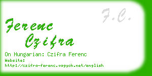 ferenc czifra business card